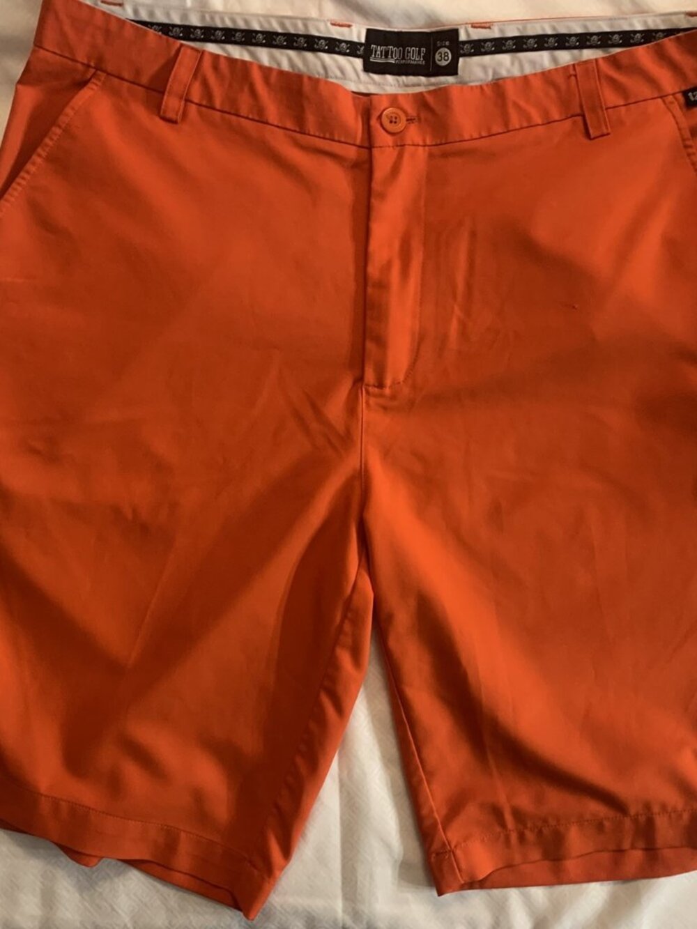 Tattoo Golf OB ProCool Men's 38 Shorts - Vibrant Orange -Used in Great Condition